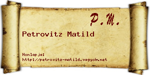 Petrovitz Matild névjegykártya